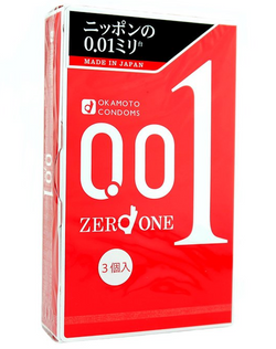 Okamoto 001 Condoms (3 Pack) Size: Medium